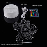 3D Illusion Night Light 7-Color Changing Raven Pattern Lamp