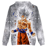 Hot Anime Cartoon Dragon Ball Gray Goku Cosplay Hoodie Sweatshirts Tracksuit Jumper Kids Adult