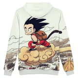 Hot Anime Cartoon Dragon Ball Goku Cosplay White Hoodie Sweatshirts Tracksuit Jumper Kids Adult