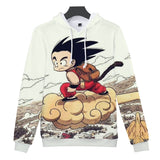 Hot Anime Cartoon Dragon Ball Goku Cosplay White Hoodie Sweatshirts Tracksuit Jumper Kids Adult