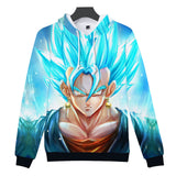 Hot Anime Cartoon Dragon Ball Goku Cosplay Blue Hoodie Sweatshirts Tracksuit Jumper Kids Adult