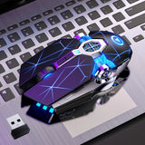 A7 Wireless Mouse LED Backlit 2.4G USB 1600 DPI Optical Ergonomic Gaming Mouse