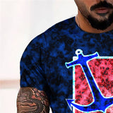 3D Graphic Prints Anchor Design Men's T-Shirt Short Sleeve Tops