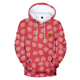 Red Leaf Animal Crossing Cosplay Jumper Hoodie Long Sleeve for Kids Youth Adult