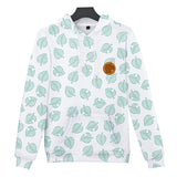 White Leaf Animal Crossing Cosplay Jumper Hoodie Long Sleeve for Kids Youth Adult