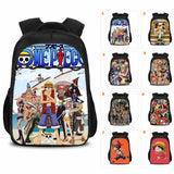 Black Anime Cartoon One Piece Casual Backpack Nylon School Bags