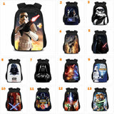 Black Movie Star War Casual Backpack Nylon School Bags
