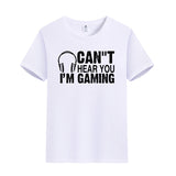 Unisex Funny Video Game T-Shirt Can''t Hear You I'm Gaming Graphic Novelty Summer Tee