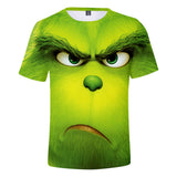 Christmas Cartoon The Grinch Casual Sports 3D Graphic T-shirts Summer Tees for Kids Alduts