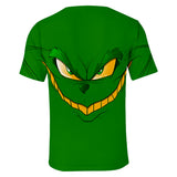 Christmas Cartoon The Grinch Casual Sports 3D Graphic T-shirts Summer Tees for Kids Alduts