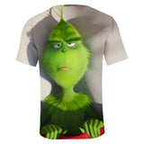 Christmas Cartoon The Grinch Casual Sports 3D Graphic T-shirts Summer Tees for Kids Alduts