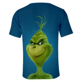 Christmas Cartoon The Grinch Casual Sports 3D Graphic T-shirts Summer Tees for Kids Alduts