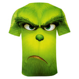 Christmas Cartoon The Grinch Casual Sports 3D Graphic T-shirts Summer Tees for Kids Alduts