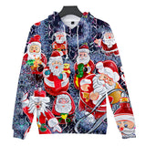 Christmas Casual Hoodies Sports Xmas 3D Graphic Streetwear Tracksuit Jumper for Kids Adults