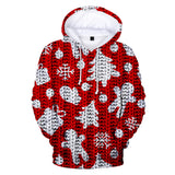 Christmas Casual Hoodies Sports Xmas 3D Graphic Streetwear Tracksuit Jumper for Kids Adults