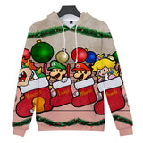 Christmas Casual Hoodies Sports Xmas 3D Graphic Streetwear Tracksuit Jumper for Kids Adults