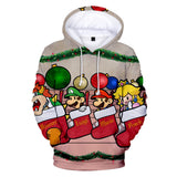 Christmas Casual Hoodies Sports Xmas 3D Graphic Streetwear Tracksuit Jumper for Kids Adults