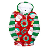 Christmas Casual Hoodies Sports Xmas 3D Graphic Streetwear Tracksuit Jumper for Kids Adults