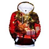 Christmas Casual Hoodies Sports Xmas 3D Graphic Streetwear Tracksuit Jumper for Kids Adults