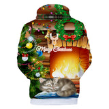 Christmas Casual Hoodies Sports Xmas 3D Graphic Streetwear Tracksuit Jumper for Kids Adults