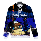 Christmas Casual Hoodies Sports Xmas 3D Graphic Streetwear Tracksuit Jumper for Kids Adults