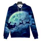 Christmas Casual Hoodies Sports Xmas 3D Graphic Streetwear Tracksuit Jumper for Kids Adults