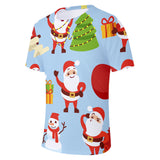 Christmas Casual T-shirts Sports Xmas 3D Graphic Summer Top Tees for Kids Alduts
