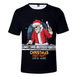 Christmas Casual T-shirts Sports Xmas 3D Graphic Summer Top Tees for Kids Alduts