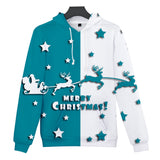 Christmas Casual Hoodies Sports Xmas 3D Graphic Streetwear Tracksuit Jumper for Kids Adults