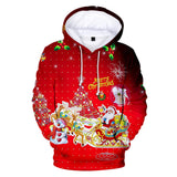 Christmas Casual Hoodies Sports Xmas 3D Graphic Streetwear Tracksuit Jumper for Kids Adults