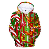 Christmas Casual Hoodies Sports Xmas 3D Graphic Streetwear Tracksuit Jumper for Kids Adults