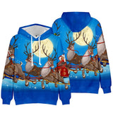 Christmas Casual Hoodies Sports Xmas 3D Graphic Streetwear Tracksuit Jumper for Kids Adults