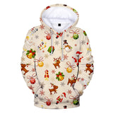 Christmas Casual Hoodies Sports Xmas 3D Graphic Streetwear Tracksuit Jumper for Kids Adults