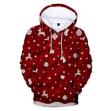 Christmas Casual Hoodies Sports Xmas 3D Graphic Streetwear Tracksuit Jumper for Kids Adults