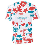 Christmas Casual T-shirts Sports Xmas 3D Graphic Summer Top Tees for Kids Alduts