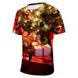 Christmas Casual T-shirts Sports Xmas 3D Graphic Summer Top Tees for Kids Alduts