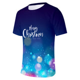 Christmas Casual T-shirts Sports Xmas 3D Graphic Summer Top Tees for Kids Alduts