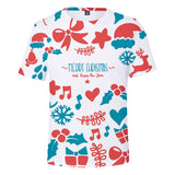Christmas Casual T-shirts Sports Xmas 3D Graphic Summer Top Tees for Kids Alduts