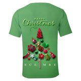 Christmas Casual T-shirts Sports Xmas 3D Graphic Summer Top Tees for Kids Alduts