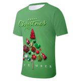 Christmas Casual T-shirts Sports Xmas 3D Graphic Summer Top Tees for Kids Alduts