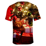 Christmas Casual T-shirts Sports Xmas 3D Graphic Summer Top Tees for Kids Alduts