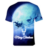 Christmas Casual T-shirts Sports Xmas 3D Graphic Summer Top Tees for Kids Alduts
