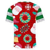Christmas Casual T-shirts Sports Xmas 3D Graphic Summer Top Tees for Kids Alduts