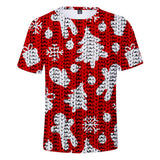 Christmas Casual T-shirts Sports Xmas 3D Graphic Summer Top Tees for Kids Alduts