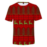 Christmas Casual T-shirts Sports Xmas 3D Graphic Summer Top Tees for Kids Alduts