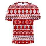 Christmas Casual T-shirts Sports Xmas 3D Graphic Summer Top Tees for Kids Alduts