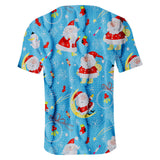 Christmas Casual T-shirts Sports Xmas 3D Graphic Summer Top Tees for Kids Alduts
