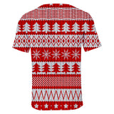 Christmas Casual T-shirts Sports Xmas 3D Graphic Summer Top Tees for Kids Alduts
