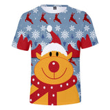 Christmas T-shirts Sports Xmas Gift Santa Claus 3D Graphic Summer Top Tees for Kids Alduts