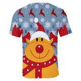 Christmas T-shirts Sports Xmas Gift Santa Claus 3D Graphic Summer Top Tees for Kids Alduts